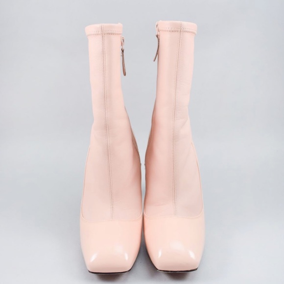 Alexander McQueen Blush Leather Plexi Heel Boots - Picture 2 of 3